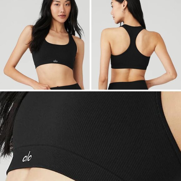ALO Yoga Other - ALO Yoga Seamless Ribbed Bra in Black, Size M (8-10)